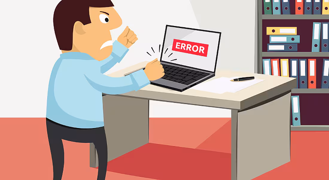 Angry man at computer