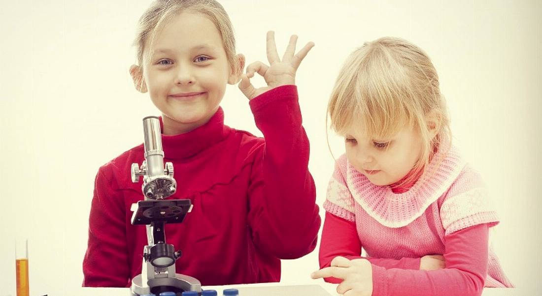 Children doing a biology test