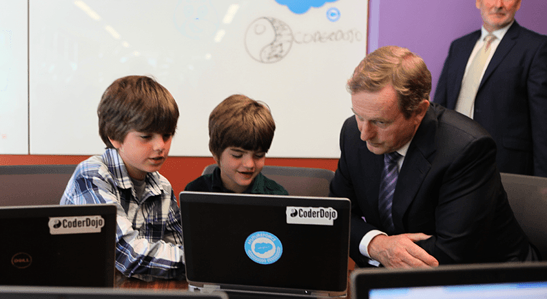 Enda Kenny at Salesforce CoderDojo