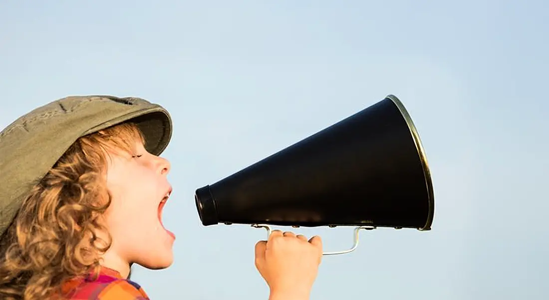 Child using megaphone