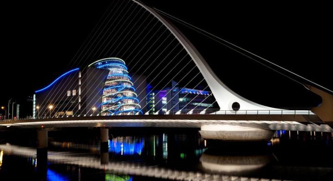 Career Zoo: Convention Centre Dublin, with Samuel Beckett Bridge in foreground