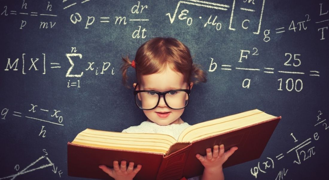 Gender Gap: Young girl studying mathematics