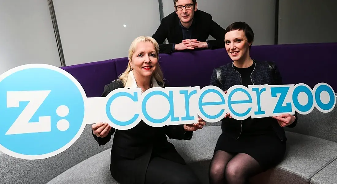 Career Zoo directors Brian Ó hOisín and Jackie Slattery, pictured with Julie Sharp, Head of Group HR, Bank of Ireland