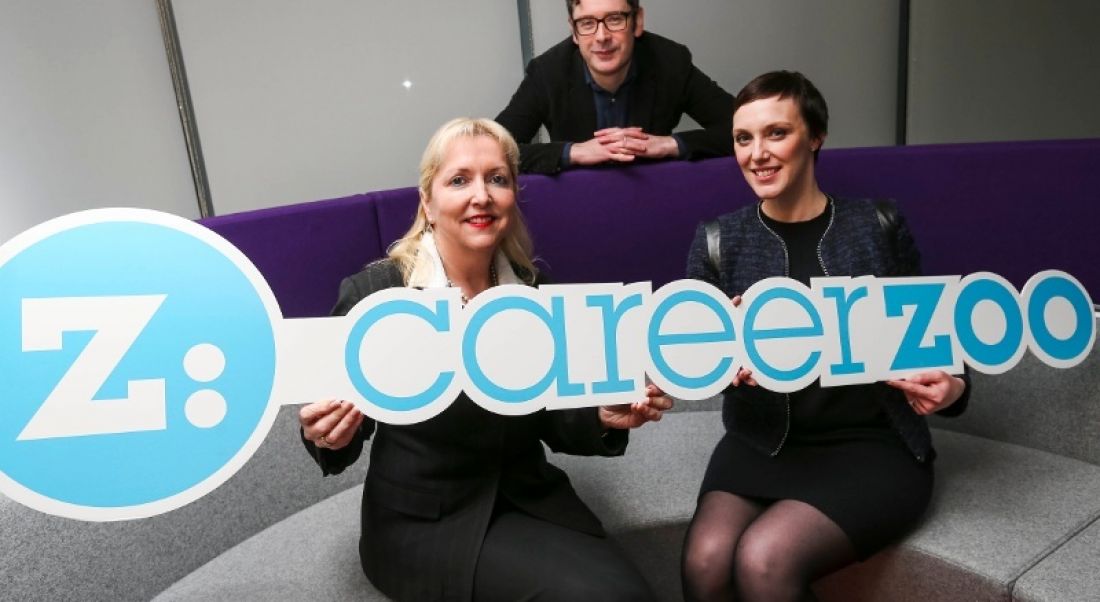 Career Zoo directors Brian Ó hOisín and Jackie Slattery, pictured with Julie Sharp, Head of Group HR, Bank of Ireland