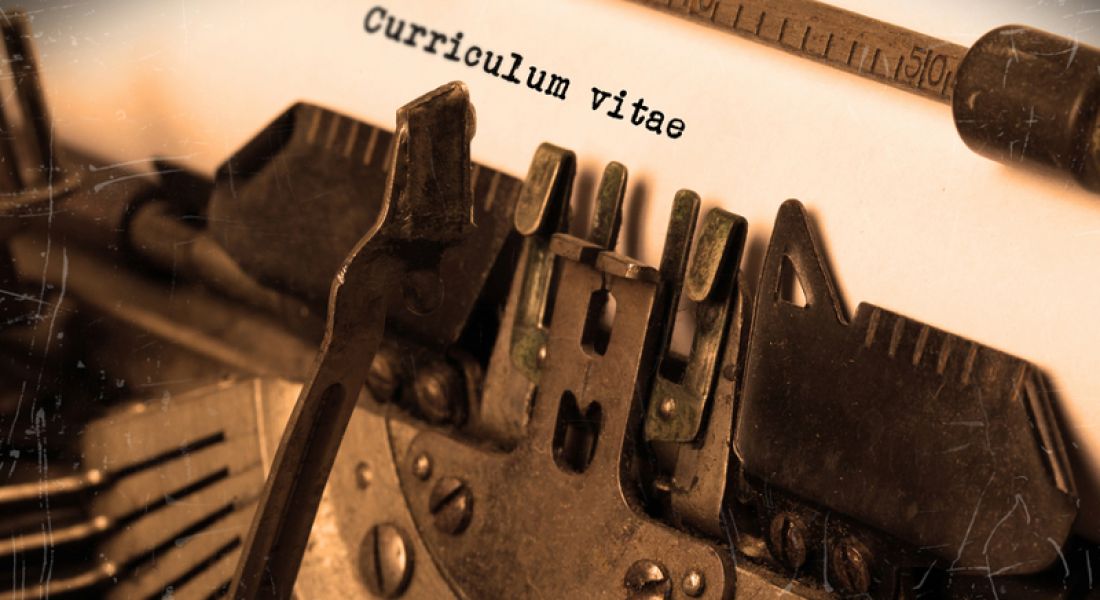 CV: Curriculum Vitae on typewriter