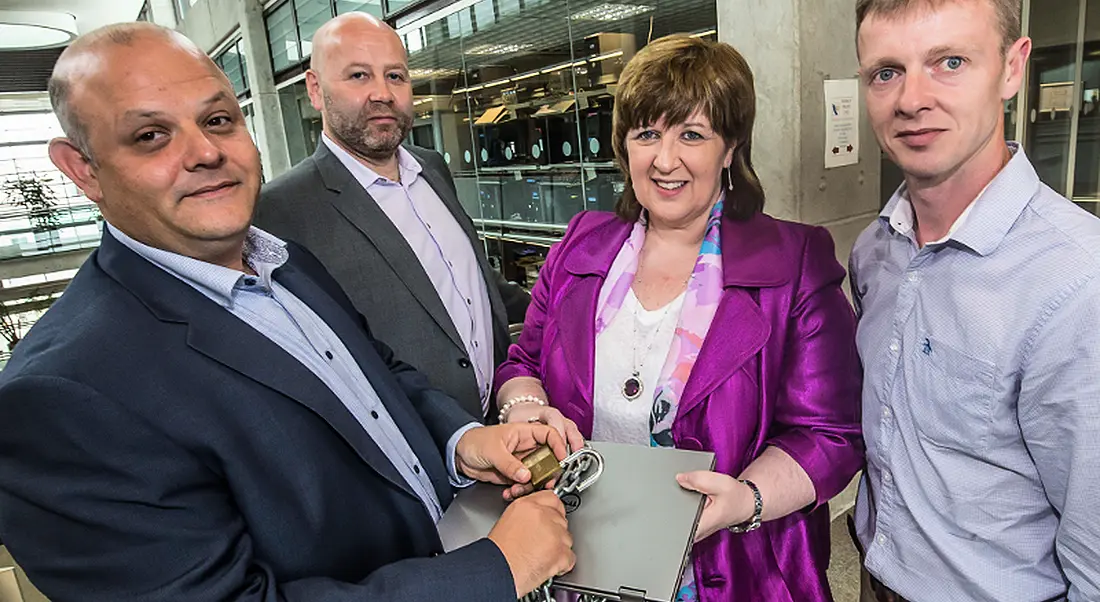 Niccolo Alicandri, Laurence Conroy, Dr Patricia Mulcahy and Richard Butler pictured at the launch of IT Carlow's new Cybercrime and IT Security programme