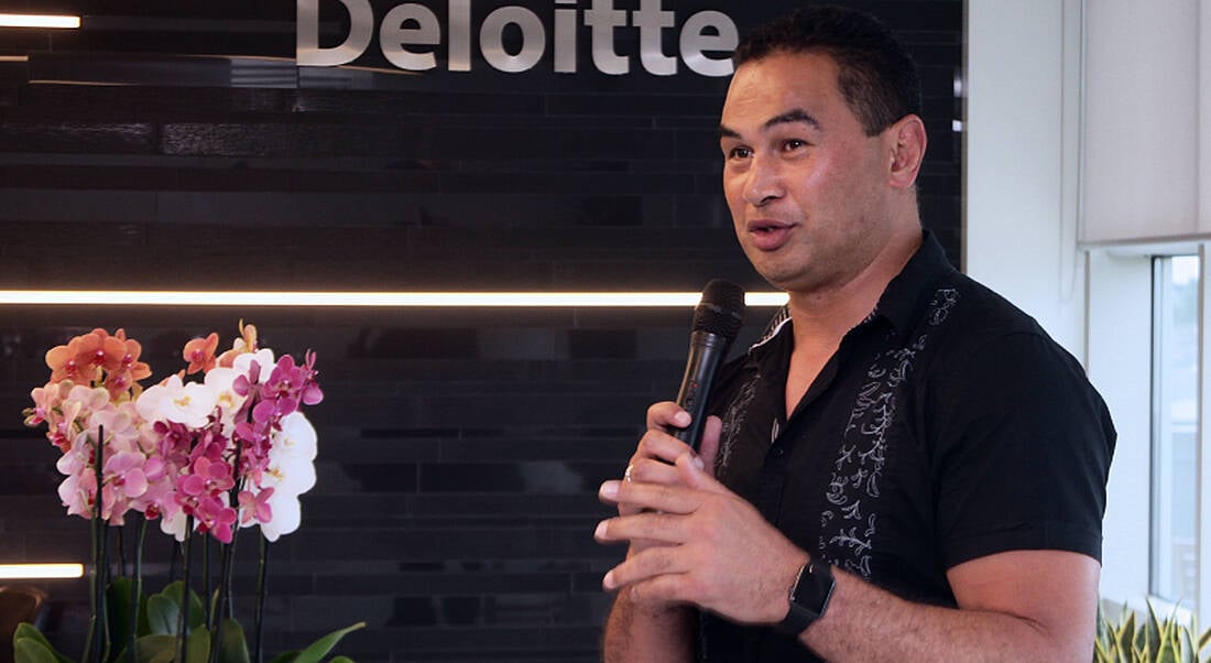 Pat Lam, Connacht Rugby head coach, speaking at opening of Galway's Deloitte offices