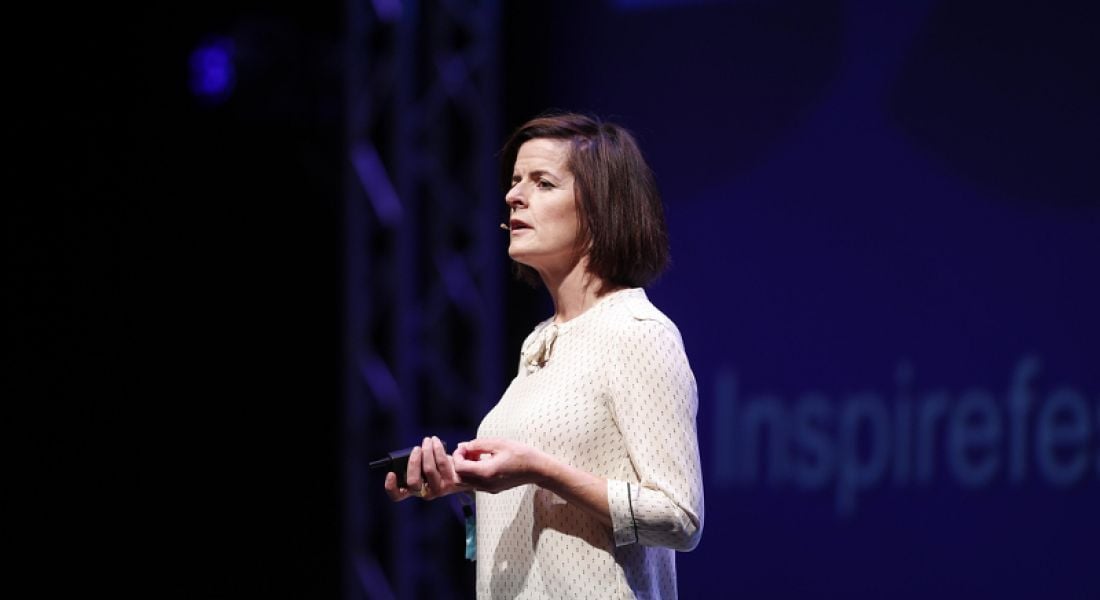 Adrienne Gormley, global head of customer experience, Dropbox, delivering Future of Work keynote