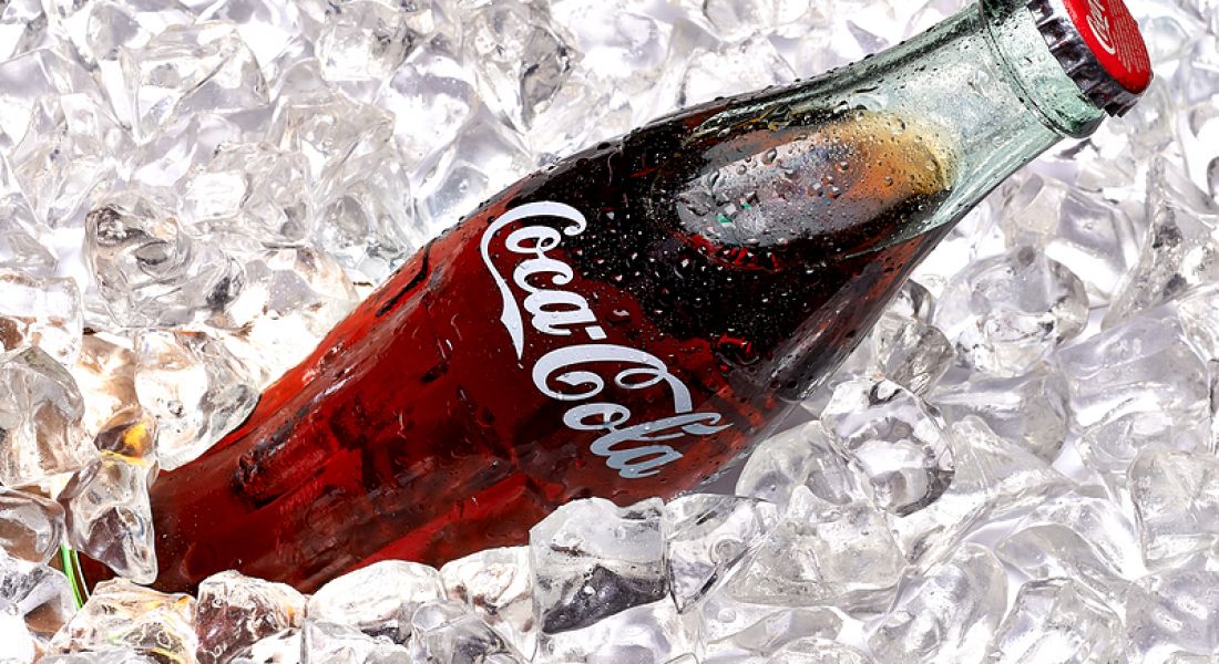 Coca-Cola bottle in ice