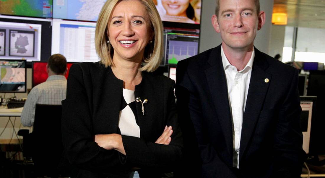 Madalina Suceveanu and James Magill, CTO and HR director of Vodafone, respectively. Image: Mark Stedman