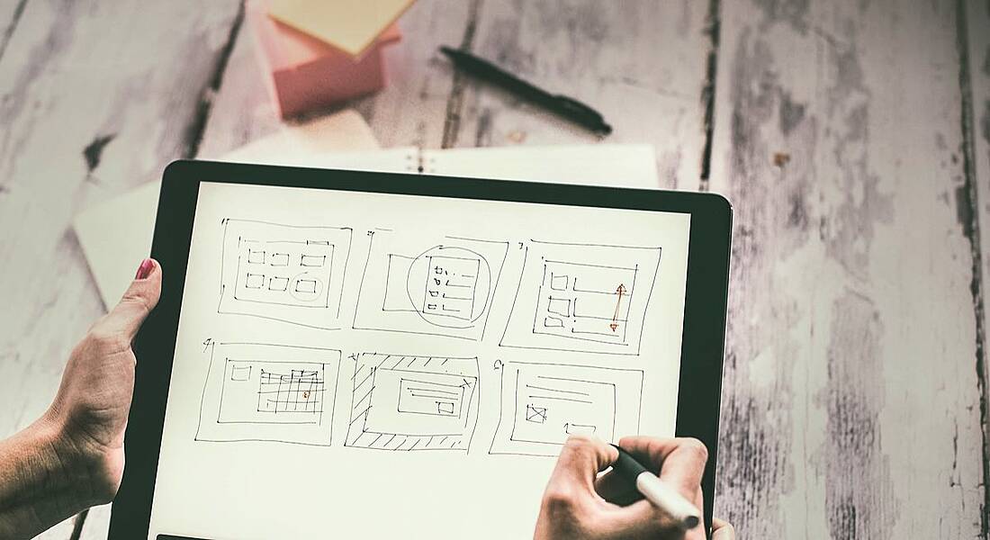 UX designer wireframing