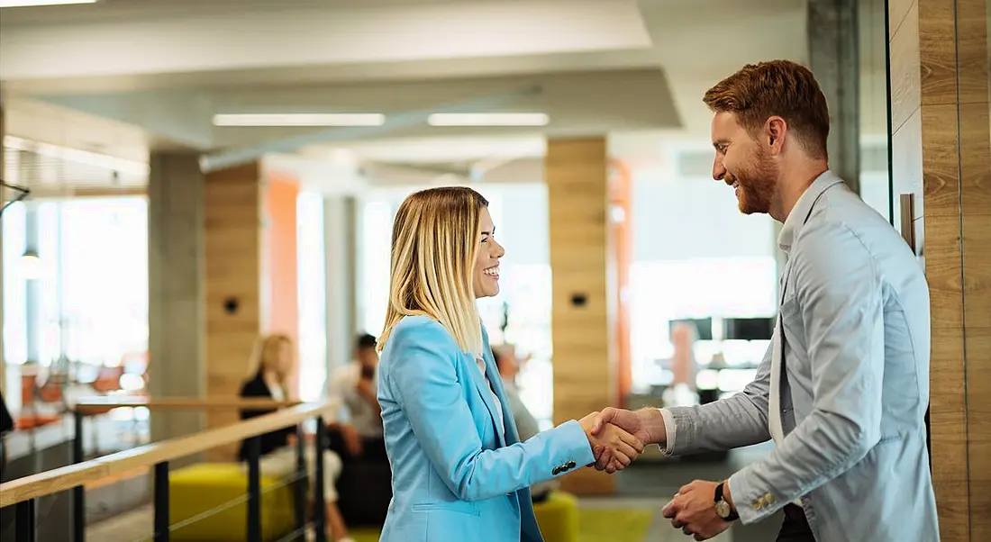 Employee introducing themselves to new boss