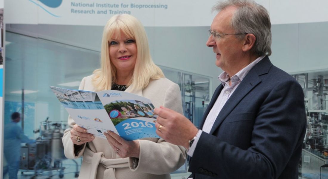 Careers in Biopharma: Jobs minister Mary Mitchell O'Connor with NIBRT CEO Dominic Carolan