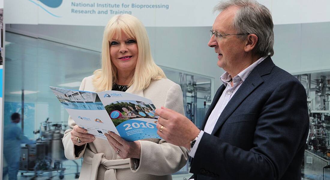 Careers in Biopharma: Jobs minister Mary Mitchell O'Connor with NIBRT CEO Dominic Carolan