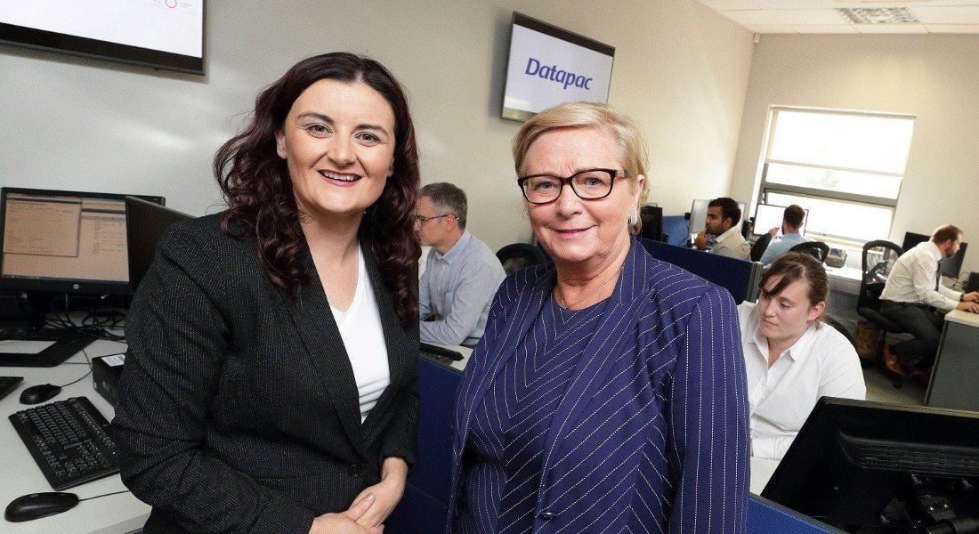 Pictured at the announcement that Datapac will create 35 jobs in Enniscorthy are Karen O'Connor, general manager service delivery, Datapac and An Tánaiste and Minister for Business, Enterprise and Innovation, Frances Fitzgerald, TD.