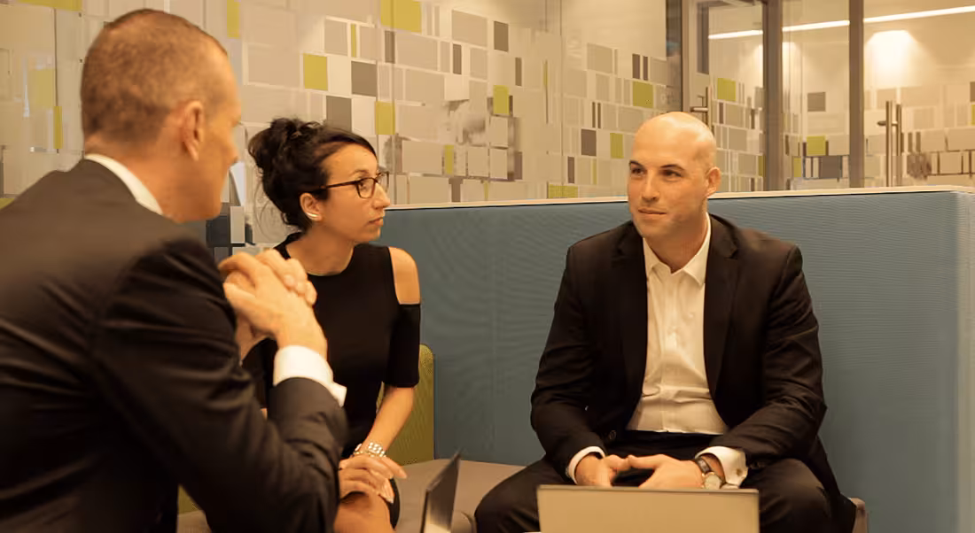 Harry Goddard, Lucia Navaza and Ruairi Allen at Deloitte