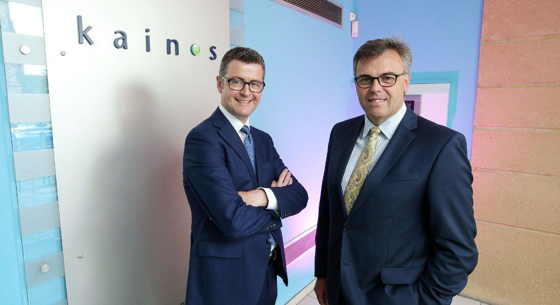 Brendan Mooney, CEO of Kainos and Alastair Hamilton, CEO of Invest NI. Image: InvestNI