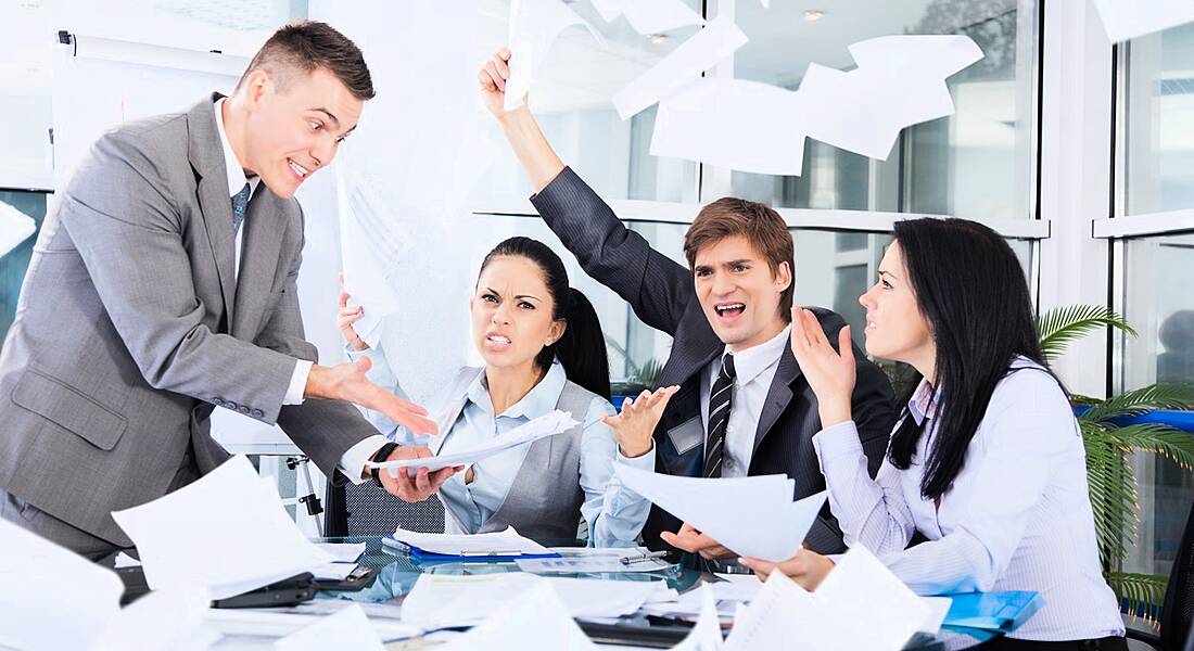 Colleagues having a confrontation at work