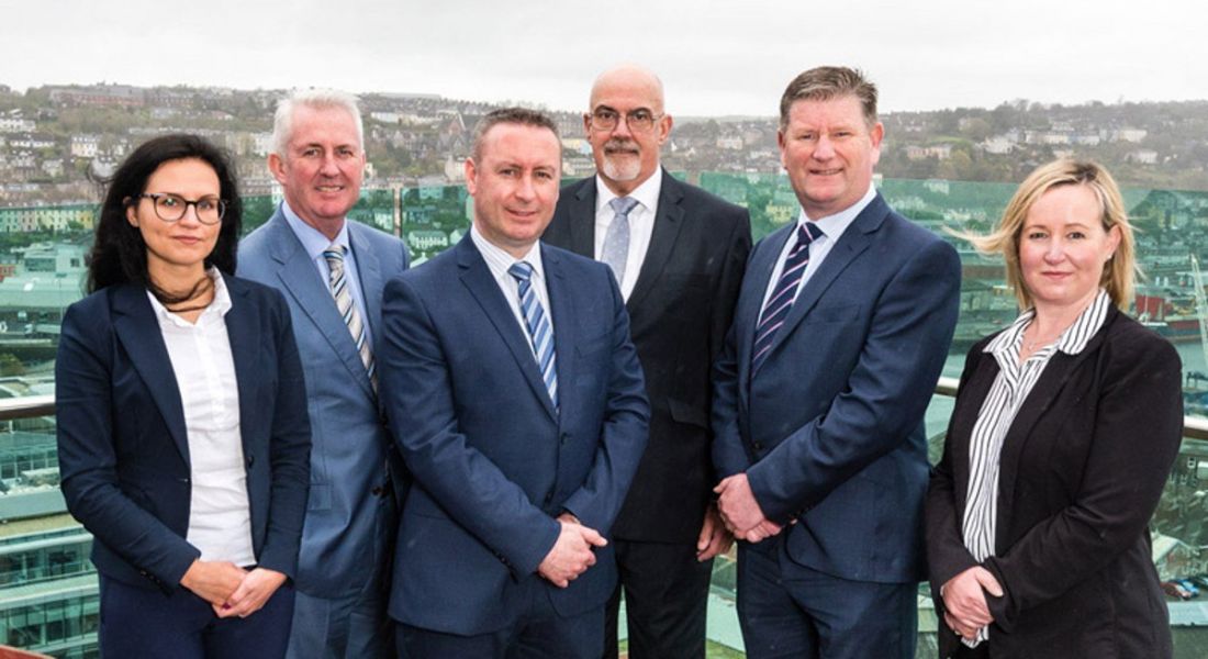 Elevare senior management team pictured from L-R: Laura Sediene, HR and Compliance Manager; Liam Casey, director Of facility services; Ger O’Donovan, CEO; Tom Collins, senior account Manager; Michael Kett, director Of Security Services and Anita O’Mahony, Financial Director. Image: Darren Forde