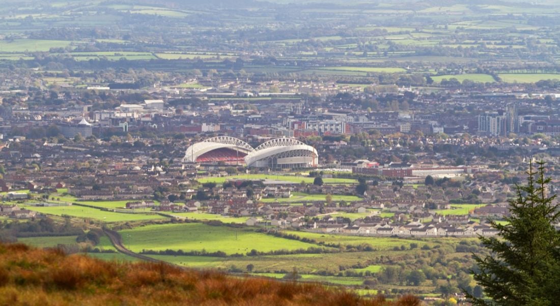 Panorama of Limerick with stadium