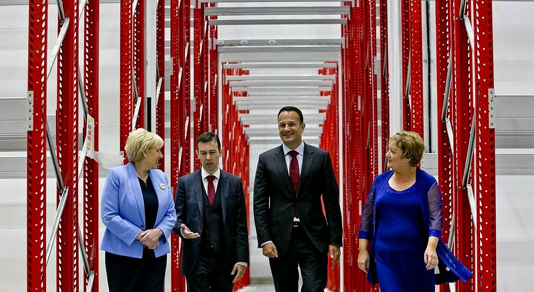 From left: Minister for Business, Enterprise and Innovation Heather Humphreys TD, Micheal McArdle, Managing Director and CEO of McArdle Skeath, Taoiseach Leo Varadkar and Siobhan McArdle, director of McArdle Skeath.