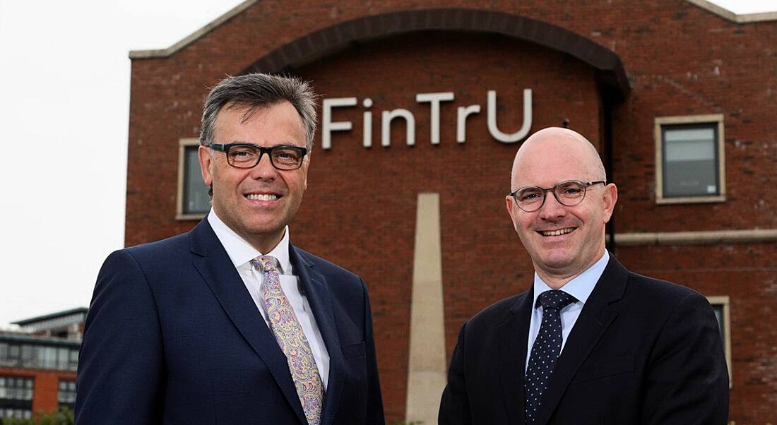 From left: Alastair Hamilton, CEO of Invest NI and Darragh McCarthy, CEO of FinTru. Image: Invest NI.