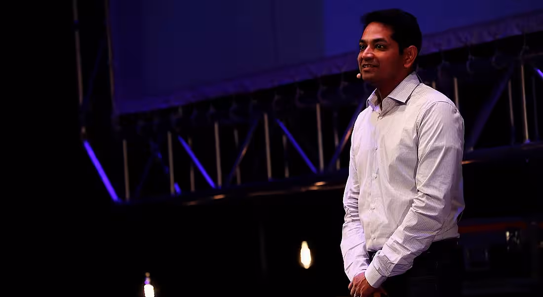Rajeev Behera, founder and CEO of Reflektive speaking at Inspirefest 2018