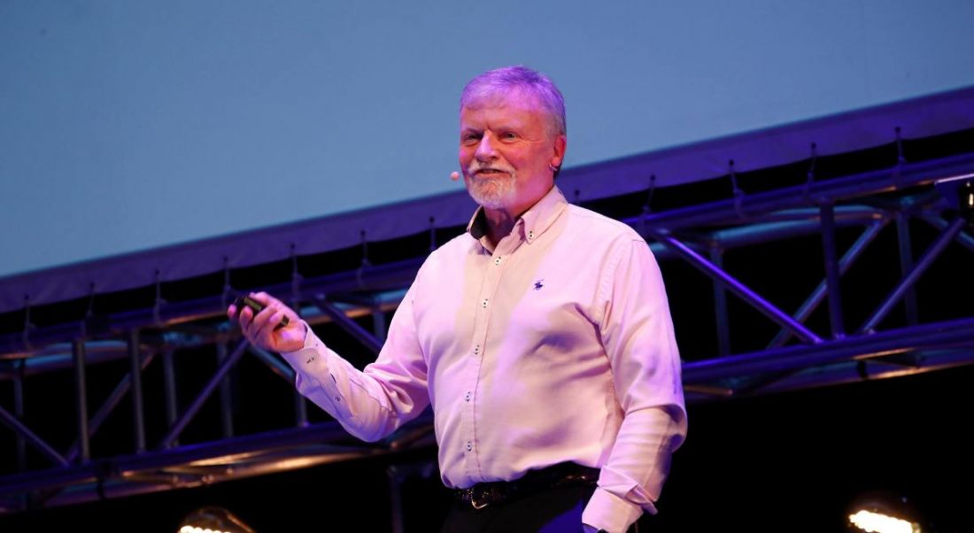 Peter Brabazon, head of Specialisterne Ireland, on stage at Inspirefest 2018. Image: Conor McCabe Photography