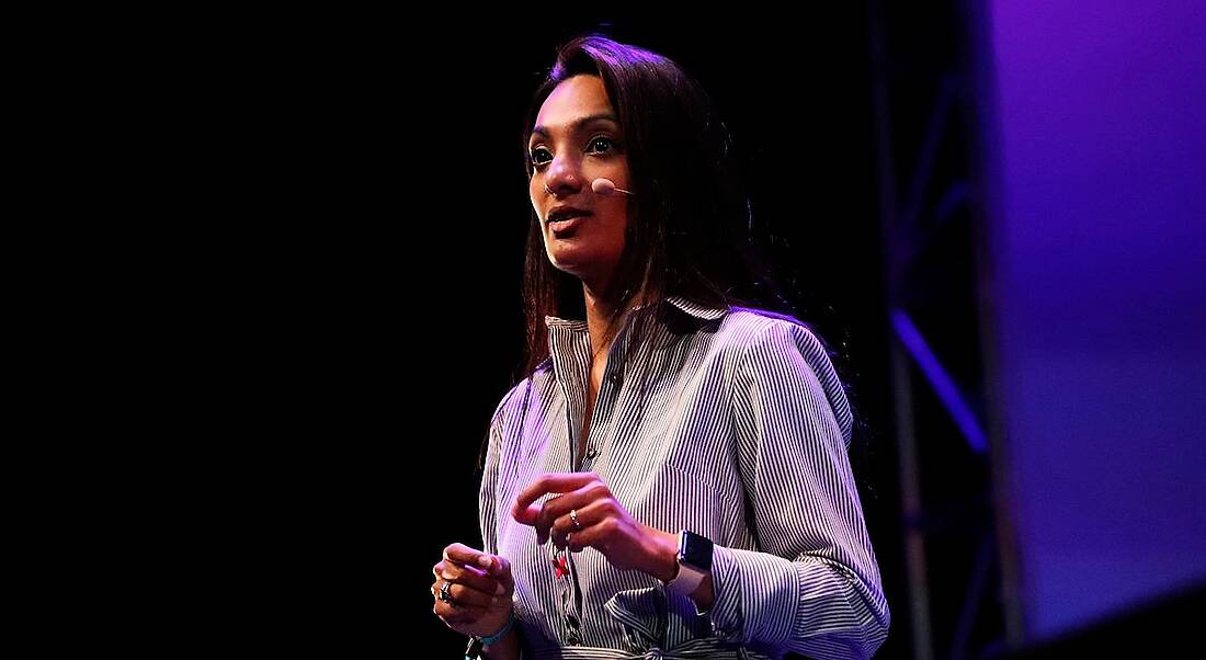 Ranjani Kearsley, head of HR Fidelity International speaking at Inspirefest