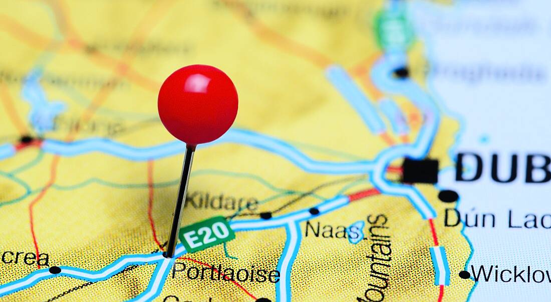 Portlaoise on map of Ireland