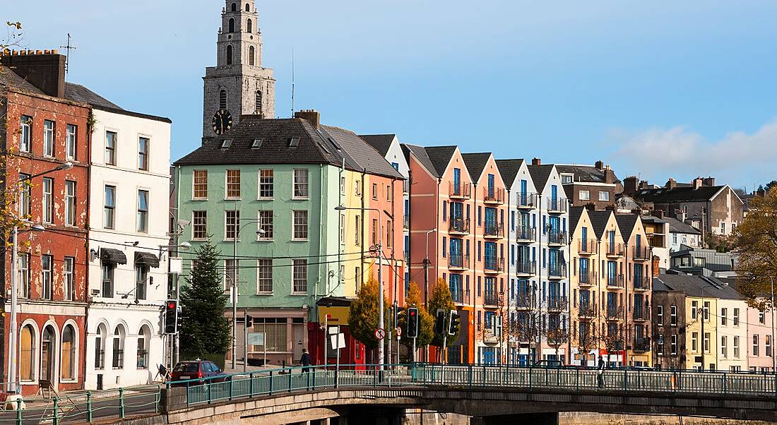 St Patrick's Quay on the north channel of river Lee in Cork, Ireland.