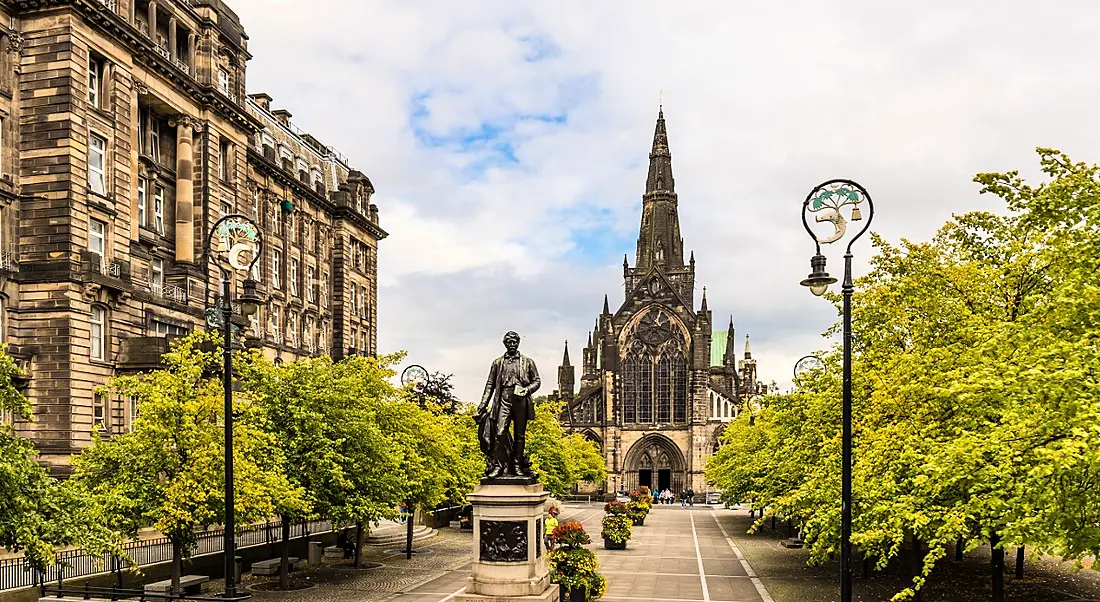 View of central Glasgow in Scotland, UK.