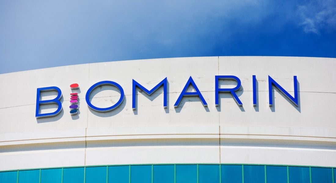 BioMarin logo on a building.