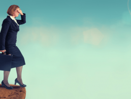 Illustration of a worker who is tired or bored of her job and is resting her head on her desk.