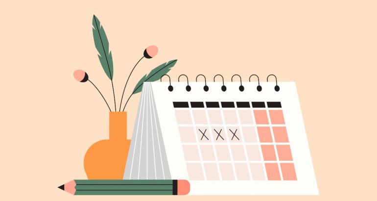 A cartoon of a calendar with some Xs on it to represent annual leave.