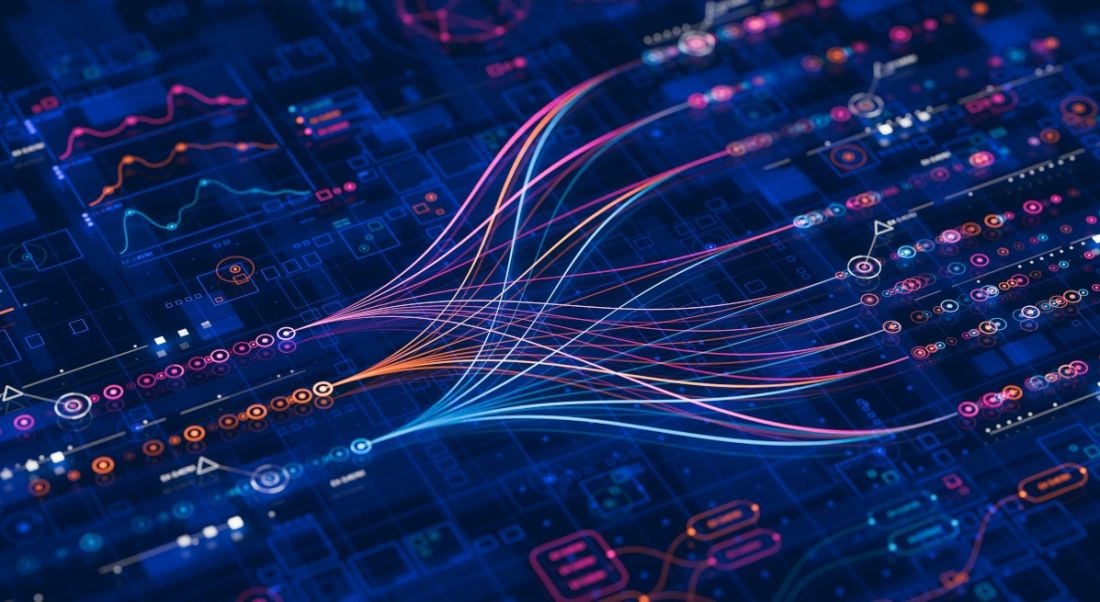 A colourful connected network of data.