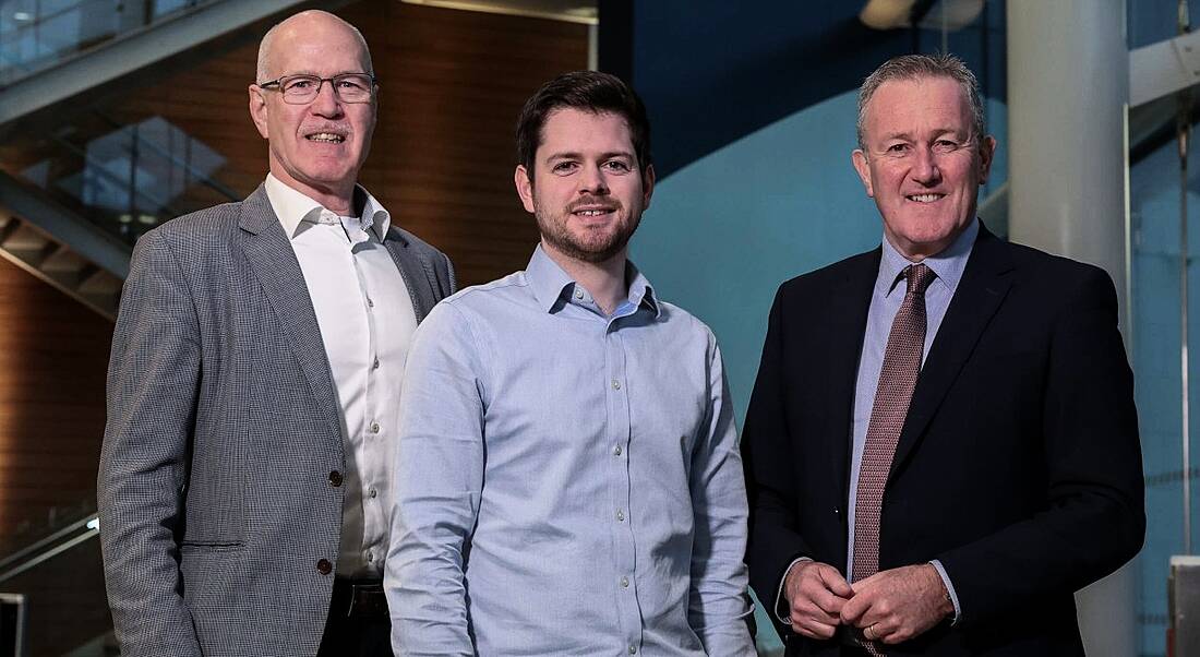 Three men smile for a photograph. They are celebrating the news of Ctrl Alt’s latest investment.