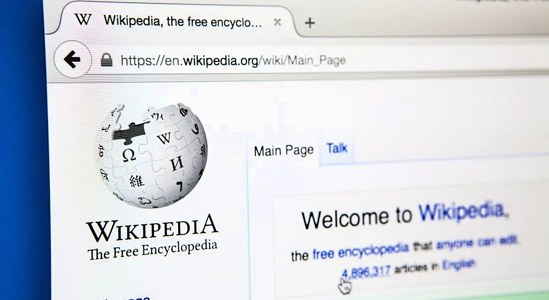 A browser tab is open on the Wikipedia website.