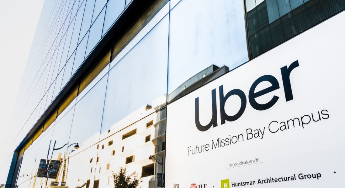 The future Uber headquarters in a new building in the Mission Bay District, San Francisco.