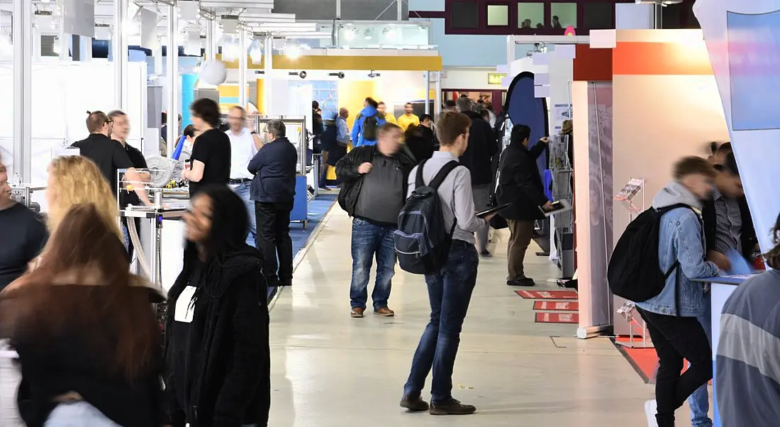 People are visiting a jobs fair.