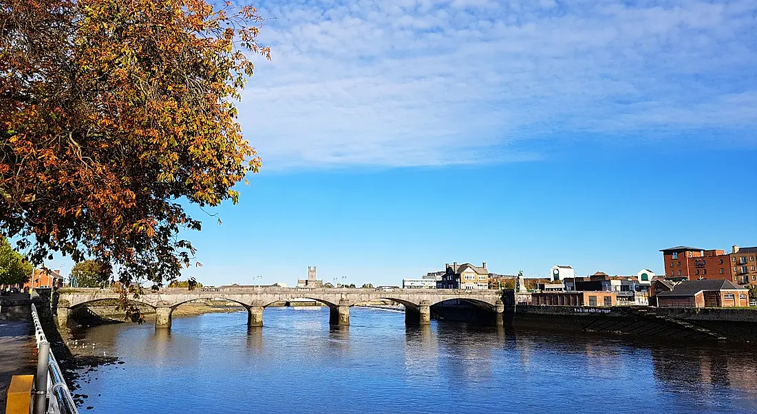 River Shannon in Limerick city, Ireland on a sunny day.