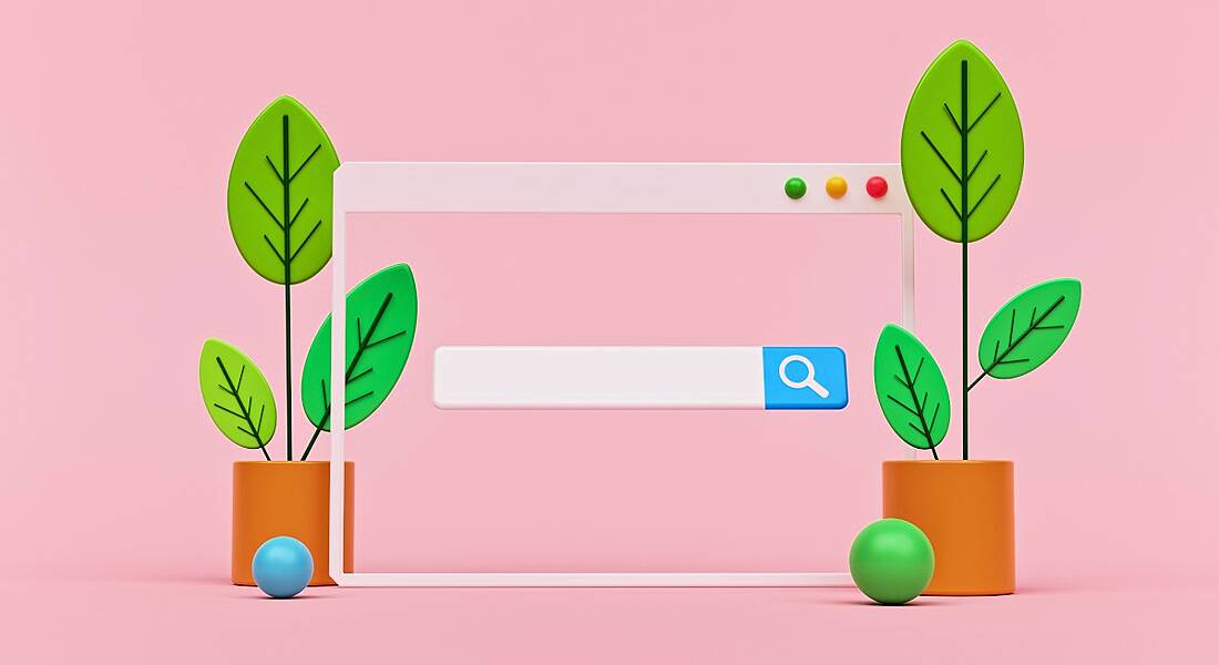 Illustration of a web browser search bar that you would use to look for a new job online.