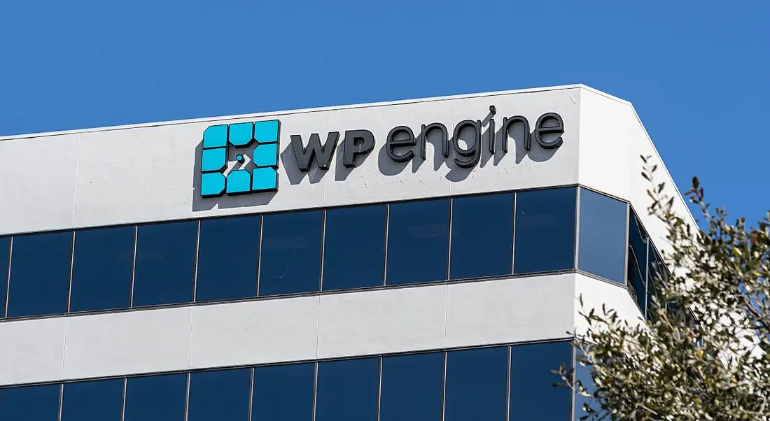 WP Engine offices against a blue sky.