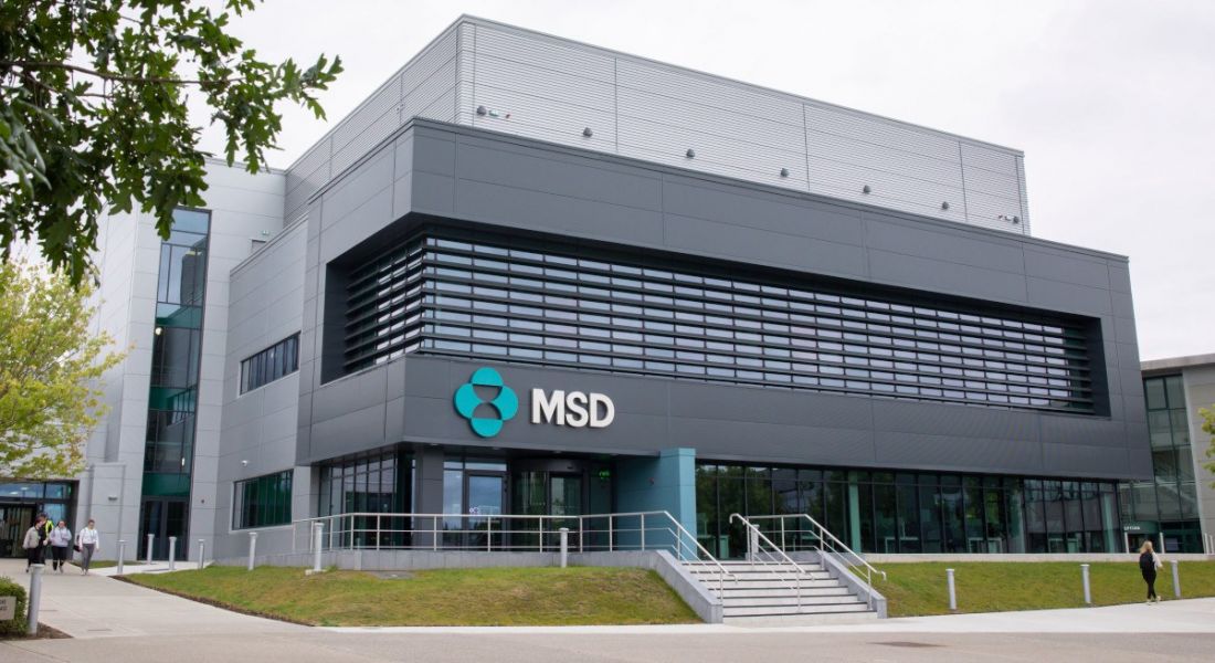 A large building with the MSD logo on the front, with steps leading up to it and people visible in the background.