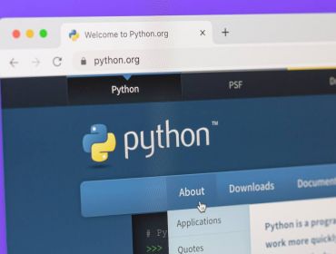 The Python.org official website open on a browser tab on a computer screen.