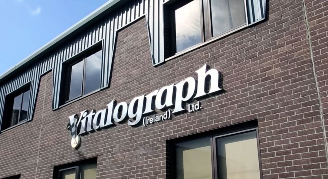 The brown brick front of the Vitalograph office in Ennis.