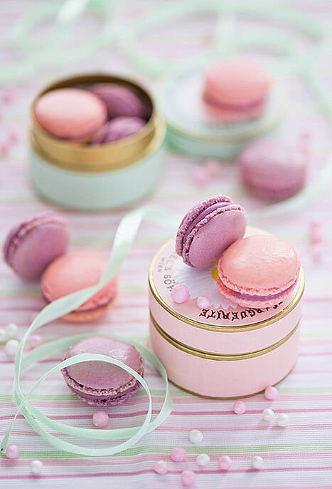 Pink and Purple Macaroons.