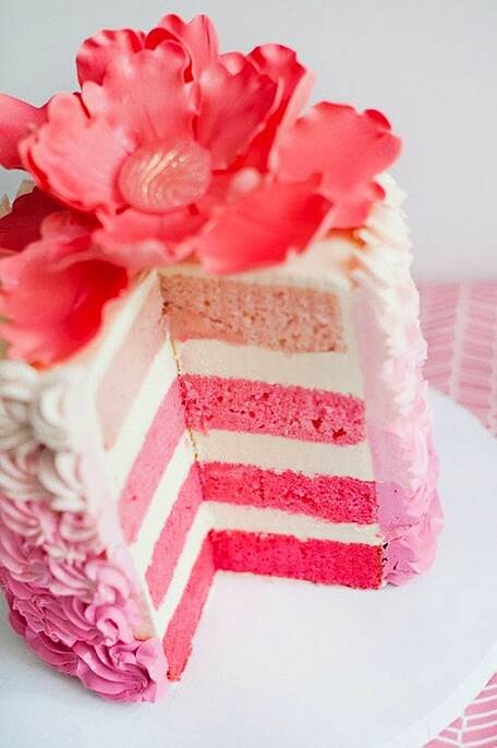 Pink ombre cake