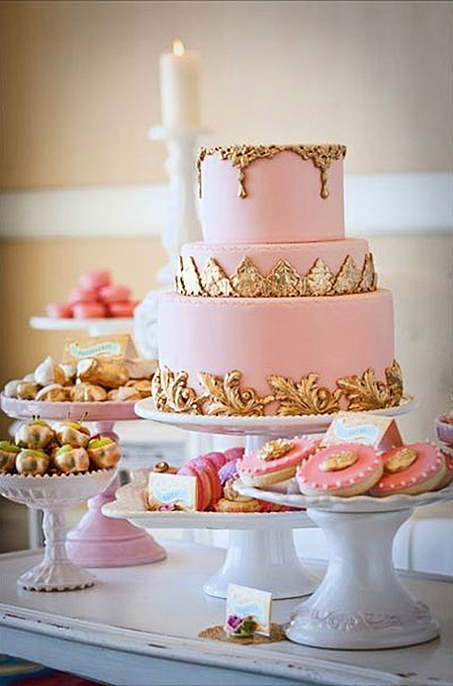 Pink wedding cake