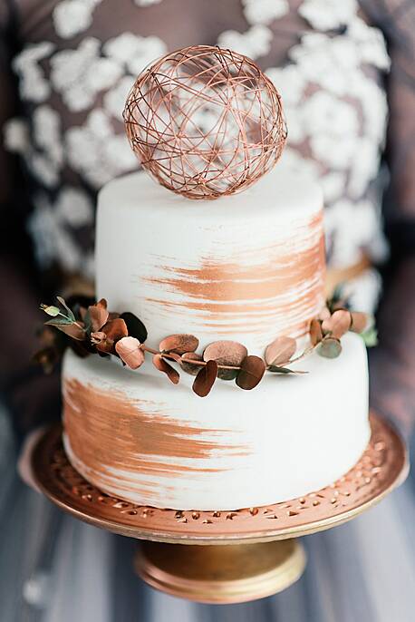 Rose gold wedding cake